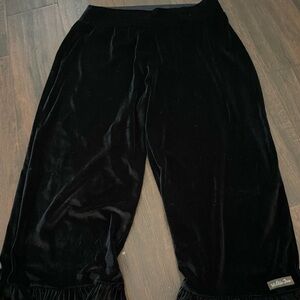 Black velvet Matilda Jane ruffle pants